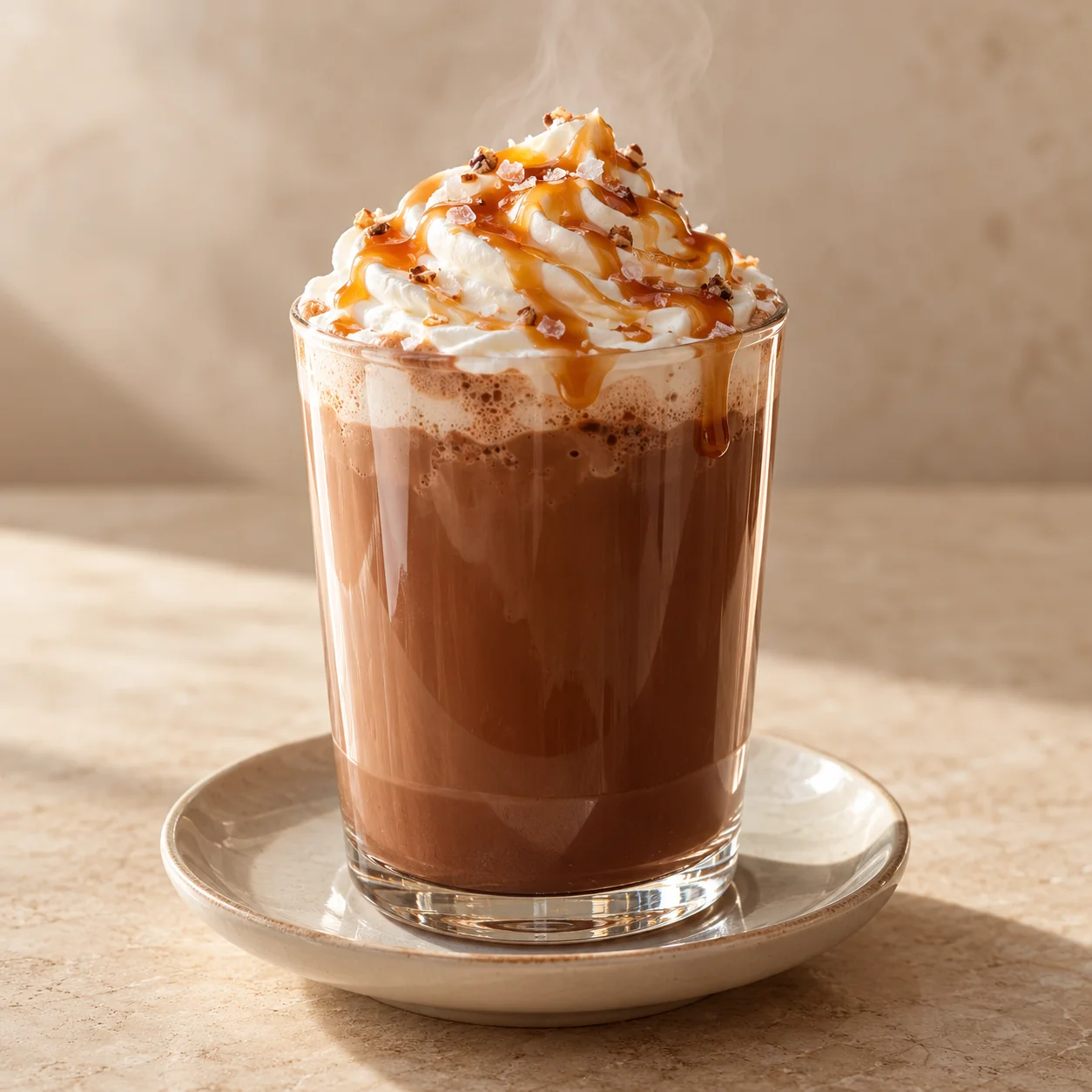 Hazelnut Salted Caramel Hot Chocolate